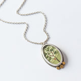 Oval Spring Maple Painting Necklace