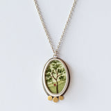 Oval Spring Maple Painting Necklace
