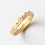 Side Scalloped Eternity Band with Diamond Dots