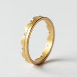 Side Scalloped Eternity Band with Diamond Dots