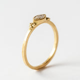 Small Marquise Diamond Ring with Diamond Clusters