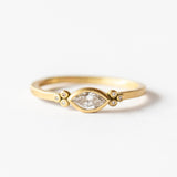 Small Marquise Diamond Ring with Diamond Clusters