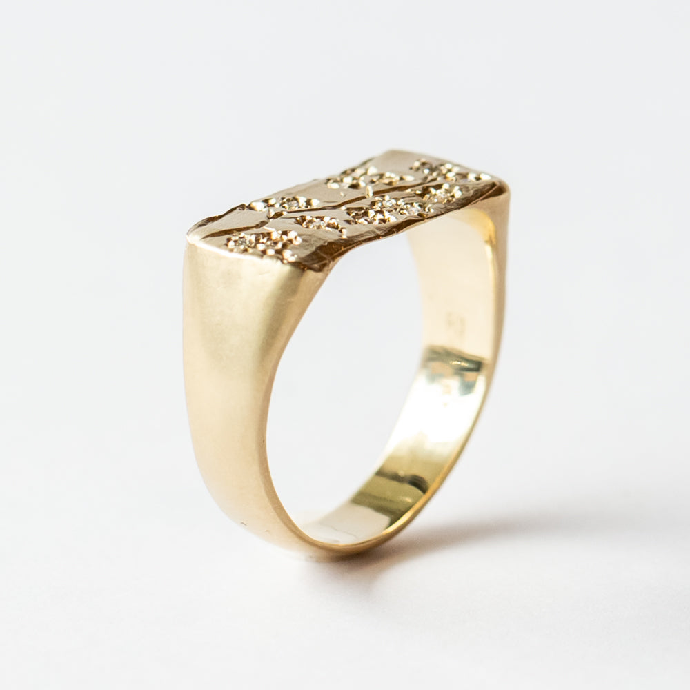 Cherry Blossom Bar Signet Ring