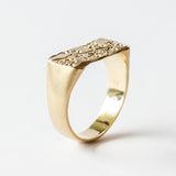 Cherry Blossom Bar Signet Ring