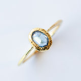 Oval Denim Blue Sapphire Ring