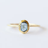 Oval Denim Blue Sapphire Ring