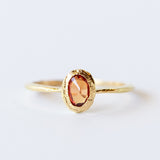 Oval Orange Sapphire Ring