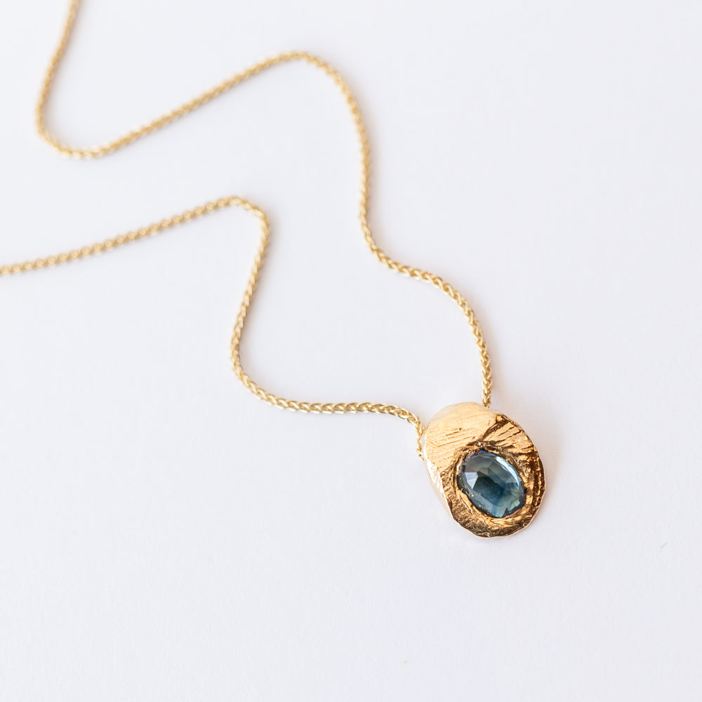 Denim Sapphire Slider Necklace