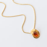 Oval Orange Sapphire Slider Necklace