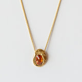 Oval Orange Sapphire Slider Necklace