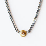 Round Champagne Diamond Curbed Link Necklace