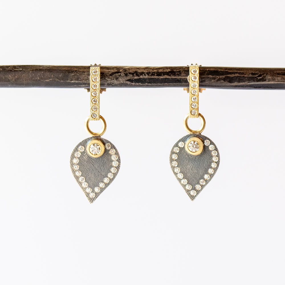 Cleo Porto Medium Two-Tone Diamond Drop Earrings
