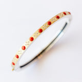 Daphnie 4mm Coral and Diamond Bangle