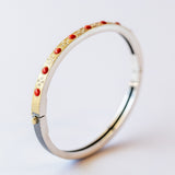 Daphnie 4mm Coral and Diamond Bangle