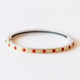 Daphnie 4mm Coral and Diamond Bangle