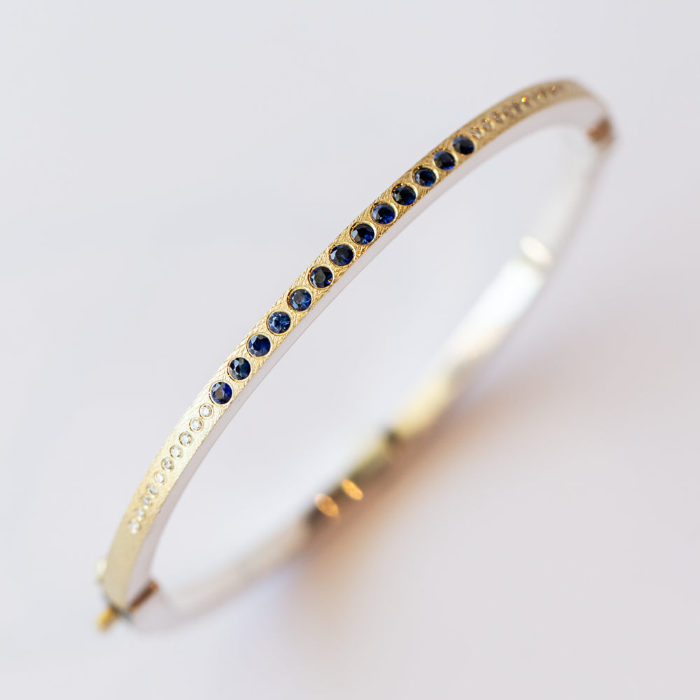 Laura Lux 2.5mm Sapphire and Diamond Bangle