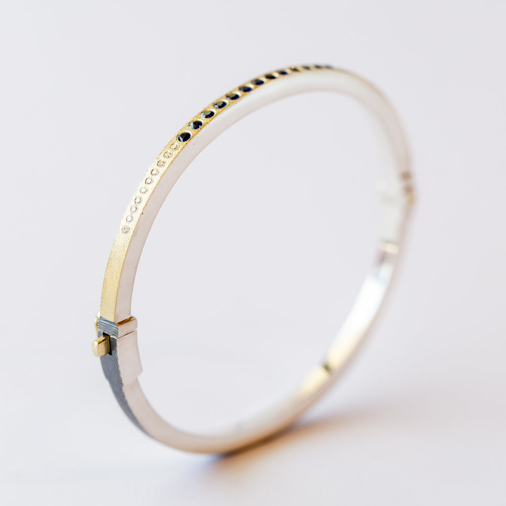 Laura Lux 2.5mm Sapphire and Diamond Bangle