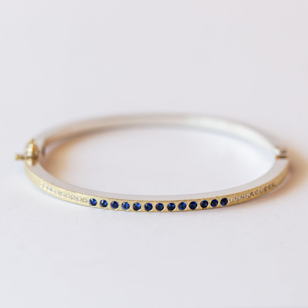 Laura Lux 2.5mm Sapphire and Diamond Bangle