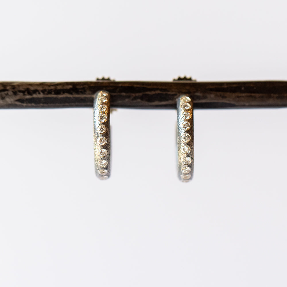 Medium Gypsy Diamond Hoop Earrings