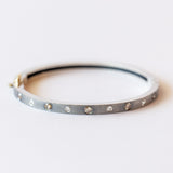 Melia 4mm White and Champagne Diamond Bangle