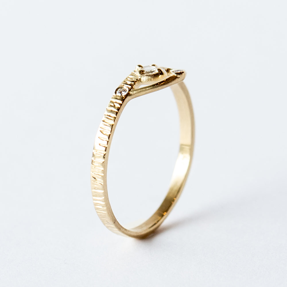 Moon and North Star Diamond Ring