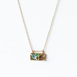 Small Topaz and Emerald Collage Necklace