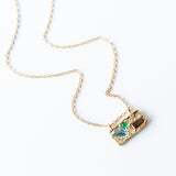 Small Topaz and Emerald Collage Necklace