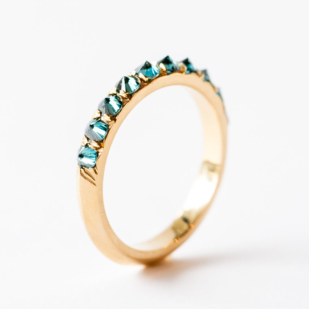 Barbed Blue Diamond Half Eternity Ring