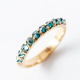 Barbed Blue Diamond Half Eternity Ring