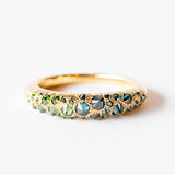 Barbed Blue and Green Diamond Medium Duomo Ring