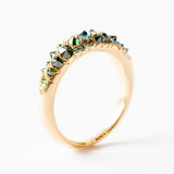 Barbed Blue and Green Diamond Medium Duomo Ring