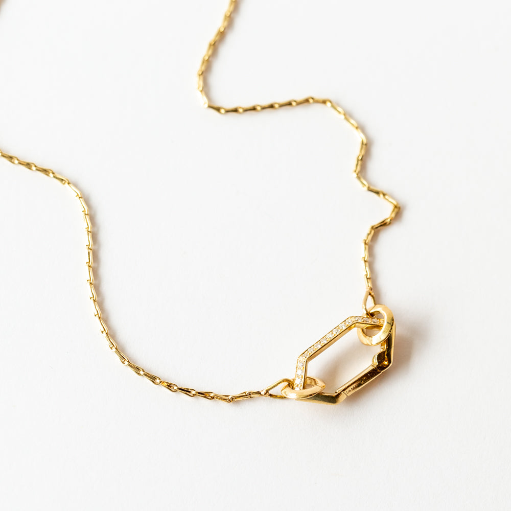 Convertible Barley Corn Chain with Diamond Makhaira Clip