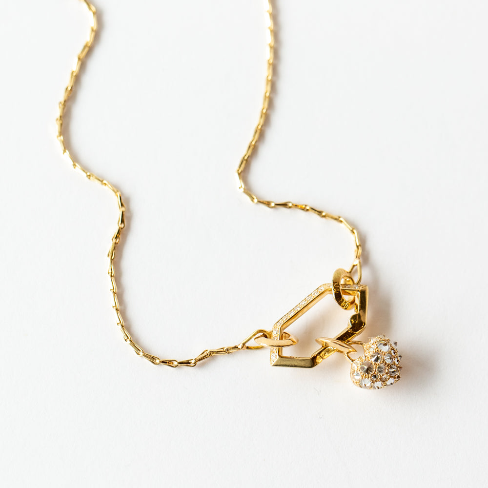Convertible Barley Corn Chain with Diamond Makhaira Clip