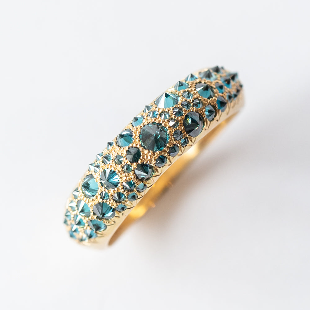 Barbed Blue Diamond Duomo Ring