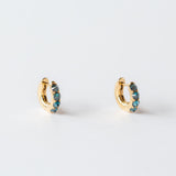 Barbed Blue Diamond Huggie Hoop Earrings