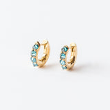 Barbed Blue Diamond Huggie Hoop Earrings
