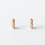 Barbed Diamond Huggie Hoop Earrings