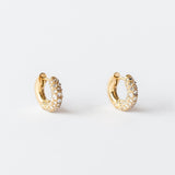 Barbed Diamond Huggie Hoop Earrings