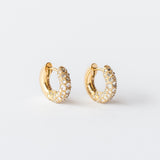 Barbed Diamond Huggie Hoop Earrings