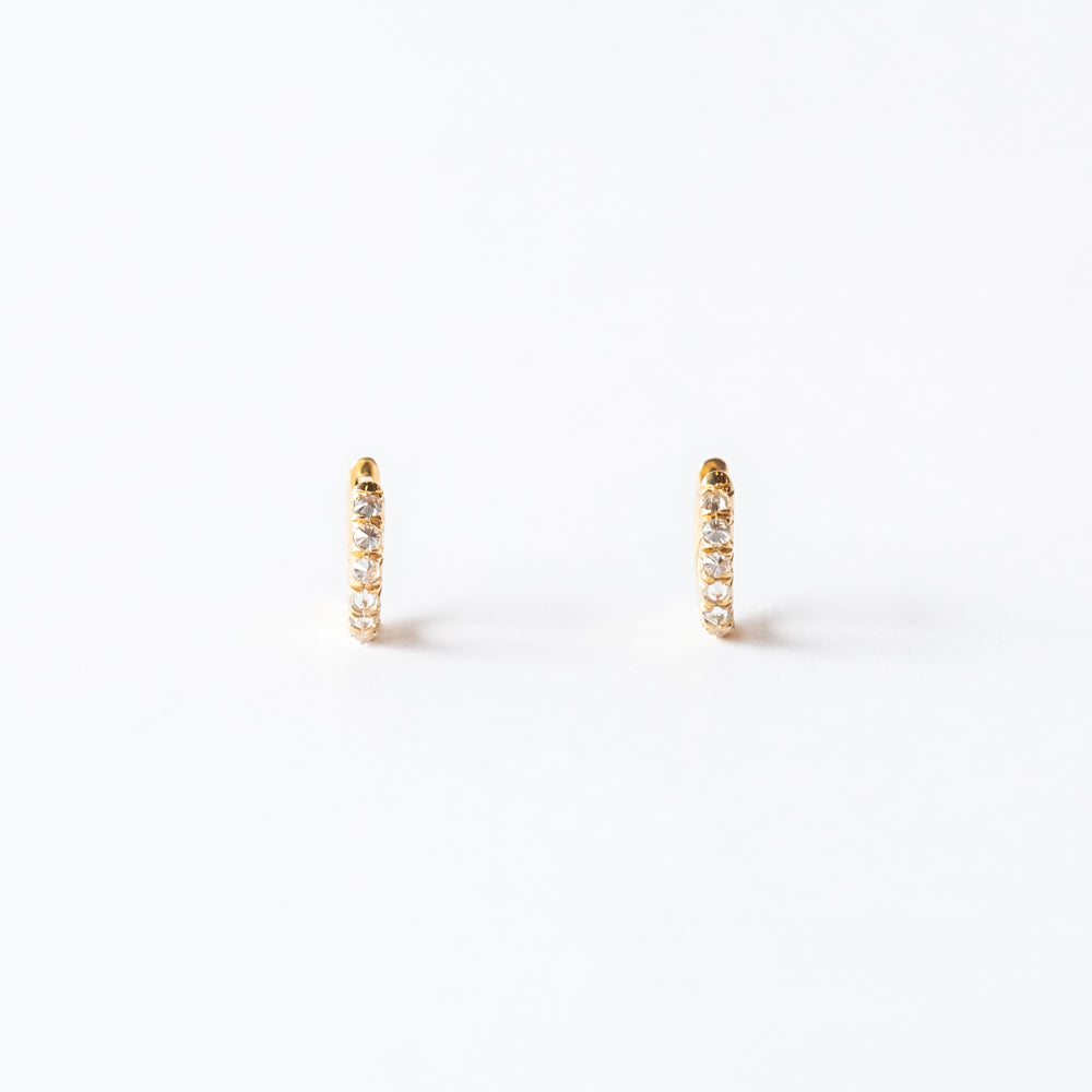 Barbed Diamond Mini Huggie Hoop Earrings