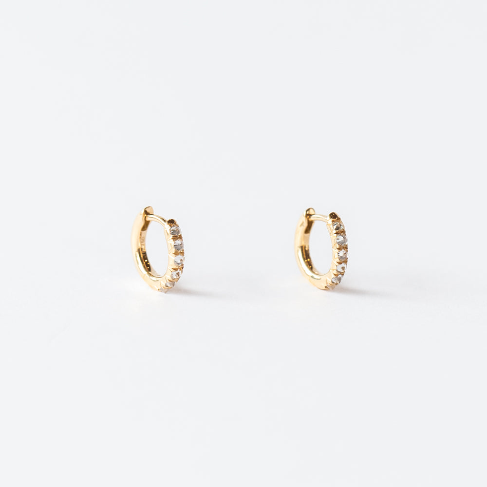 Barbed Diamond Mini Huggie Hoop Earrings