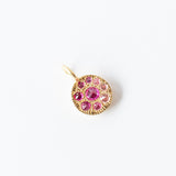Mini Barbed Ruby and Pink Sapphire Disc Charm
