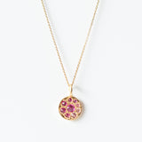 Mini Barbed Ruby and Pink Sapphire Disc Charm