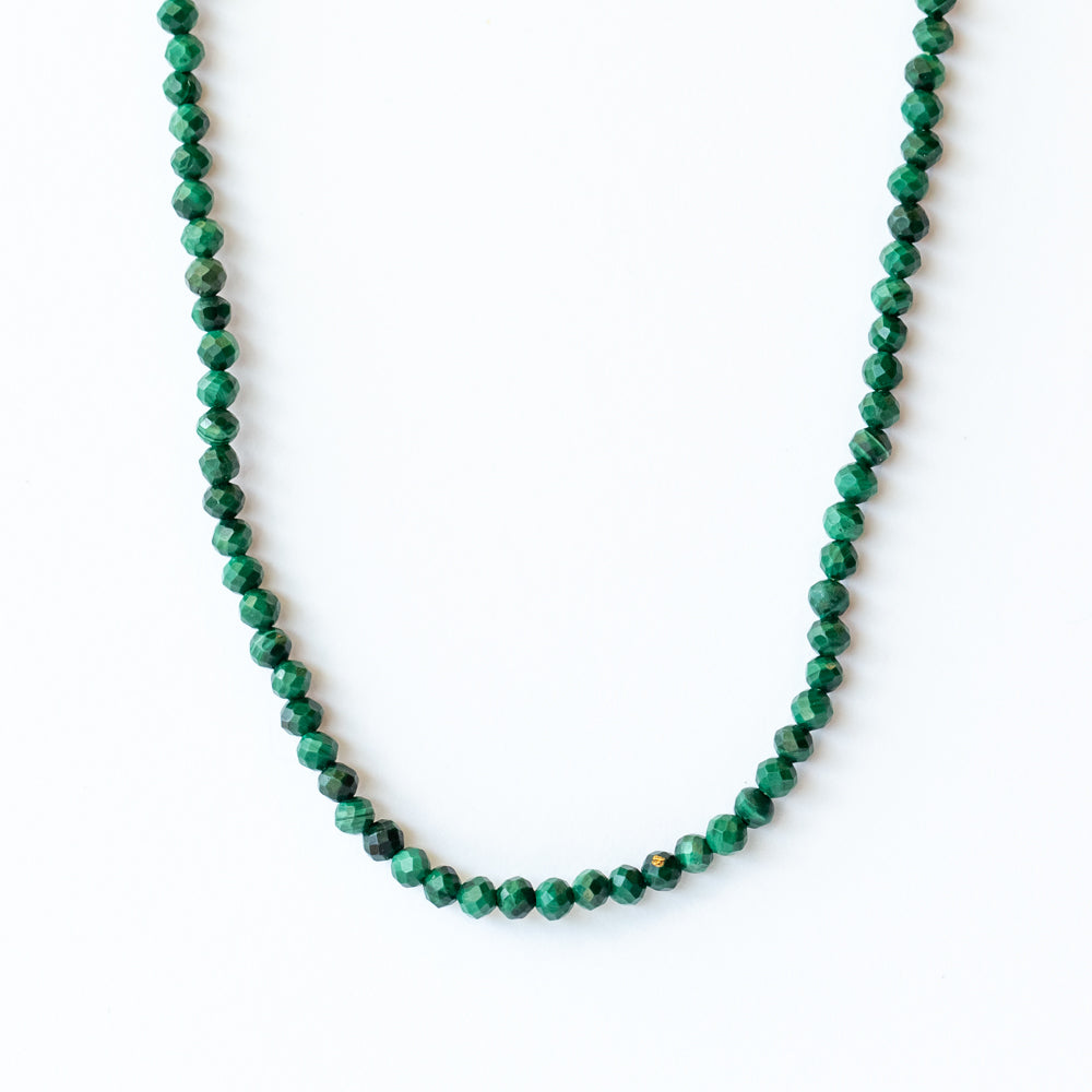 Petite Malachite Beaded Necklace