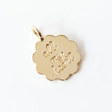 "All My Heart" Engraved Scalloped Edge Charm