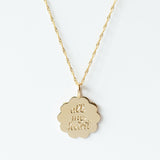 "All My Heart" Engraved Scalloped Edge Charm