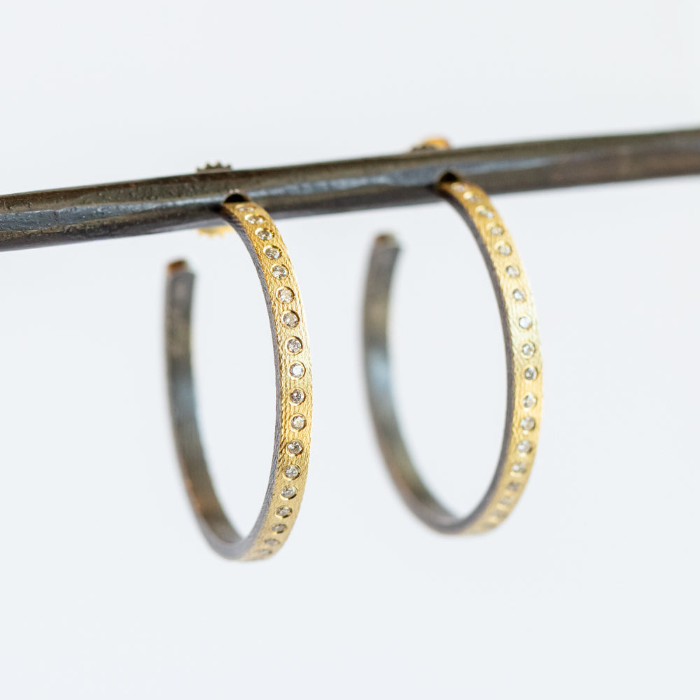 Adam Diamond Hoop Earrings, Medium