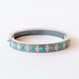 Daphnie 8mm Turquoise and Diamond Bangle