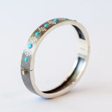 Daphnie 8mm Turquoise and Diamond Bangle