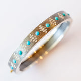 Daphnie 8mm Turquoise and Diamond Bangle